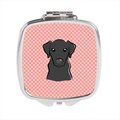 Carolines Treasures Checkerboard Pink Black Labrador Compact Mirror- 2.75 x 3 x .3 In. BB1235SCM